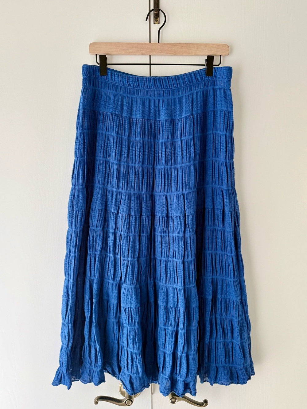 Max Studio Cotton Textured Midi Skirt